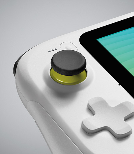 Close up of the thumbstick on the Logitech G Cloud Gaming Handheld